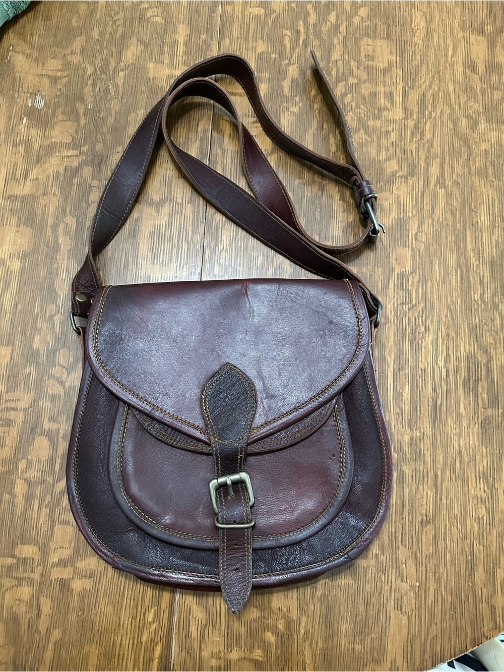 Leather handmade crossbody bag